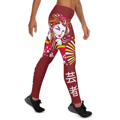 Ruby Whirling Geisha Leggings