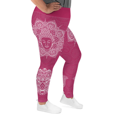 Hot Pink Face of the Buddha Curvy-Fit Leggings