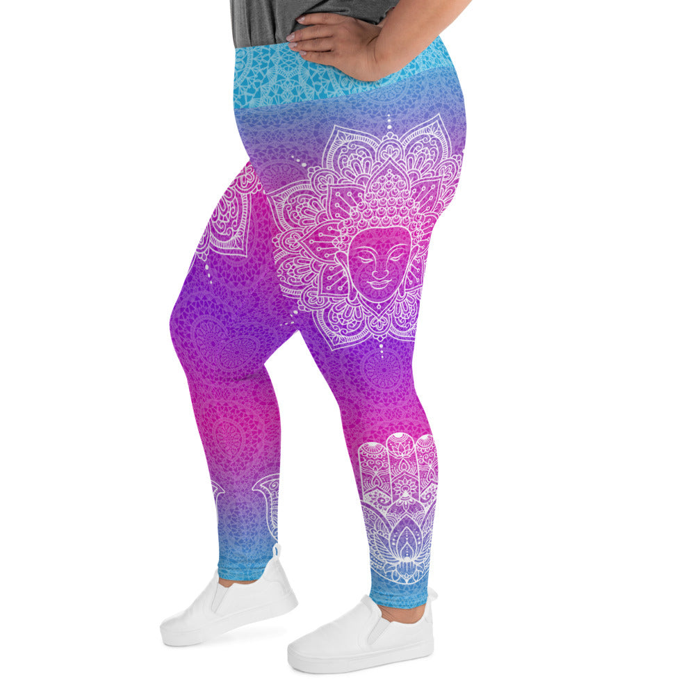 Passion Fruit Face of the Buddha Curvy-Fit Leggings