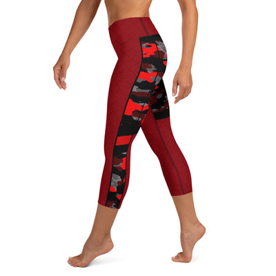 Crimson Camo Sidewinder Yoga Capris
