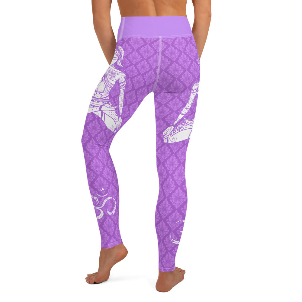 Lilac Lotus Om Yoga Leggings