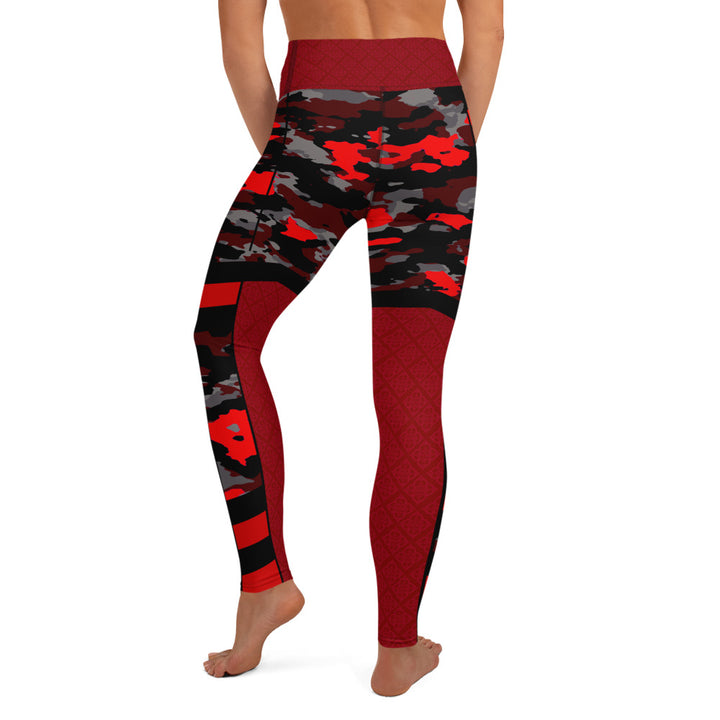 Crimson Camo Sidewinder Yoga Leggings