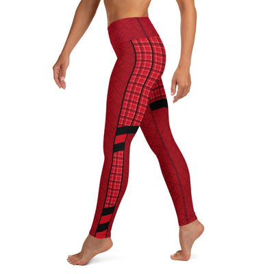Scarlet Plaid Sidewinder Yoga Leggings