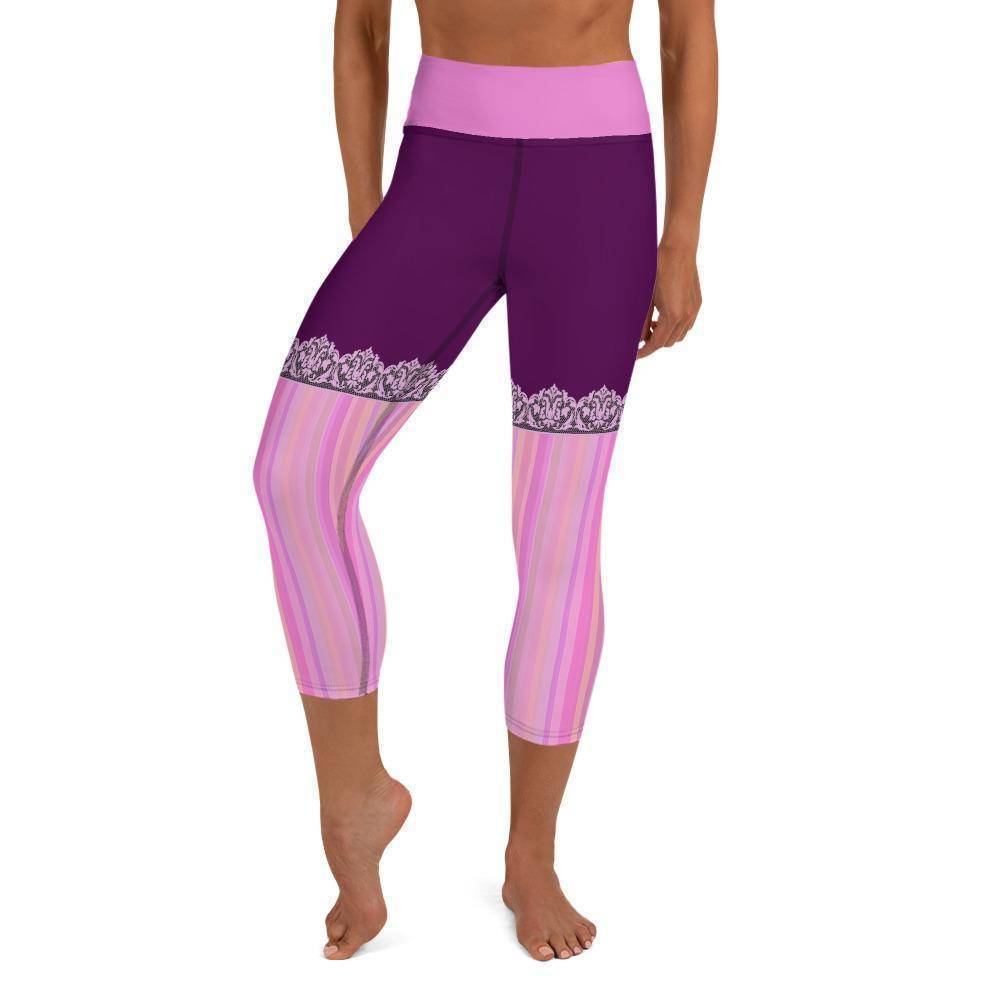 Lavender Knee-High Faux Lace Yoga Capris